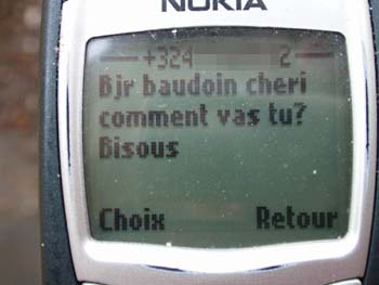 un sms qui vient d'ostende