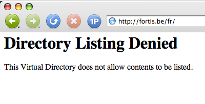 Fortis directory listing denied : FAIL