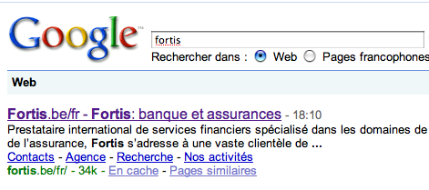 "fortis" dans Google
