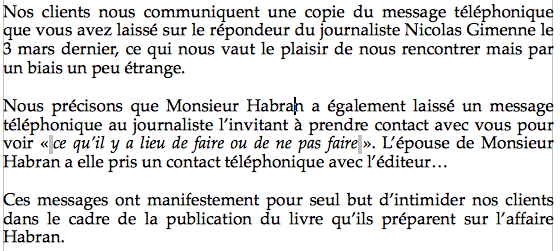 Courrier de Me Berenboom à Me Uyttendaele
